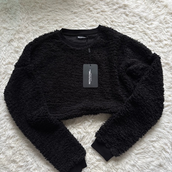 PrettyLittleThing Black Sherpa Set - Picture 5 of 8